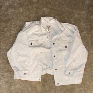 Abercrombie & Fitch White Denim Jean Jacket